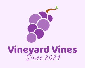 Grapevine - Minimalist Grape Fruit logo design