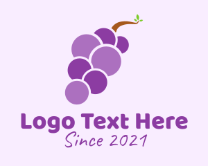Grape - Minimalist Grape Fruit logo design