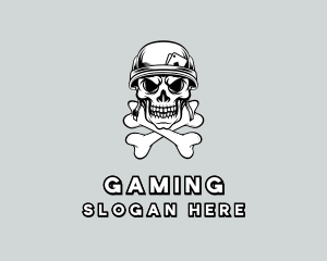 Soldier Skull Bones Gaming Logo