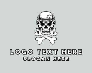 Horror - Soldier Skull Bones Gaming logo design