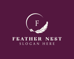 Feather Quill Writer logo design