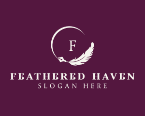 Feather Quill Writer logo design