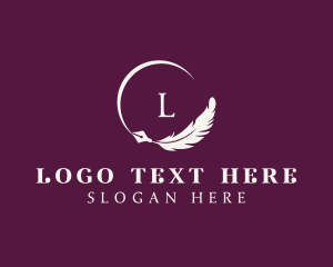 Novel - Feather Quill Writer logo design