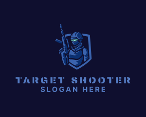 Shooter - Army Gun Shooter logo design