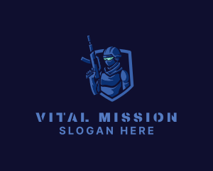 Mission - Army Gun Shooter logo design