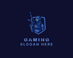 Competitive - Army Gun Shooter logo design