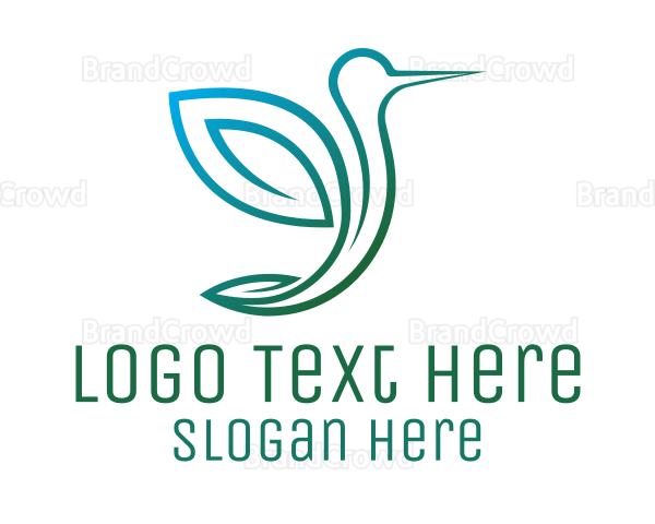 Green Bird Hummingbird Logo