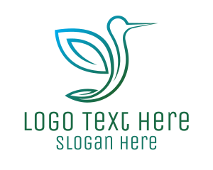 Green - Green Bird Hummingbird logo design