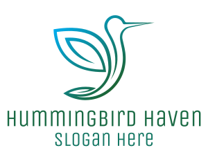 Hummingbird - Green Bird Hummingbird logo design