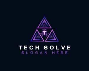 Triangle Tech Circuit logo design