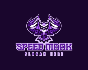 Purple Owl Bird logo design