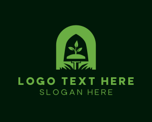 Plant Care - Shovel Plant Landscape logo design