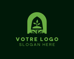 Plant - Shovel Plant Landscape logo design