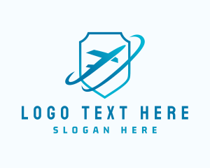 Delivery - Logistics Plane Shield logo design