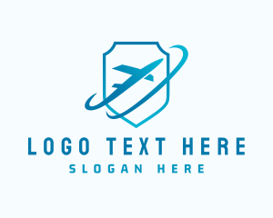 Courier Service - Logistics Plane Shield logo design