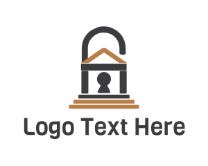 Keyhole - Padlock House logo design