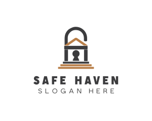 Padlock Home Safe logo design