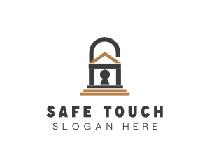 Padlock Home Safe logo design