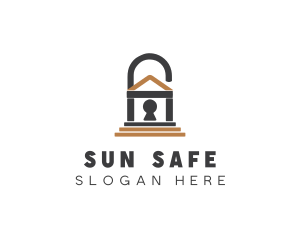 Padlock Home Safe logo design