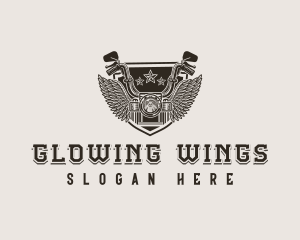 Biker Motorcycle Wings logo design