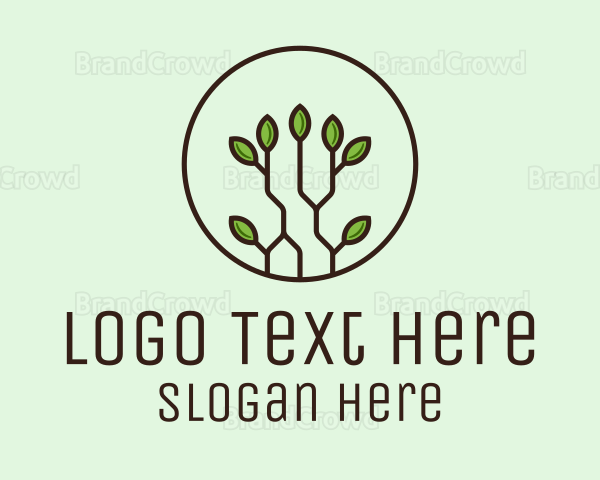 Green Round Eco Plant Logo