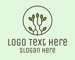 Growing - Green Round Eco Plant logo design