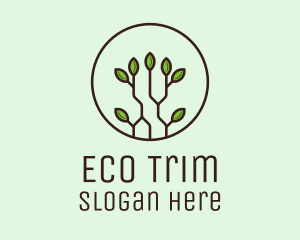 Green Round Eco Plant logo design