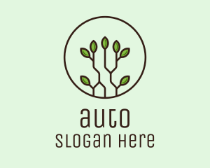 Growing - Green Round Eco Plant logo design