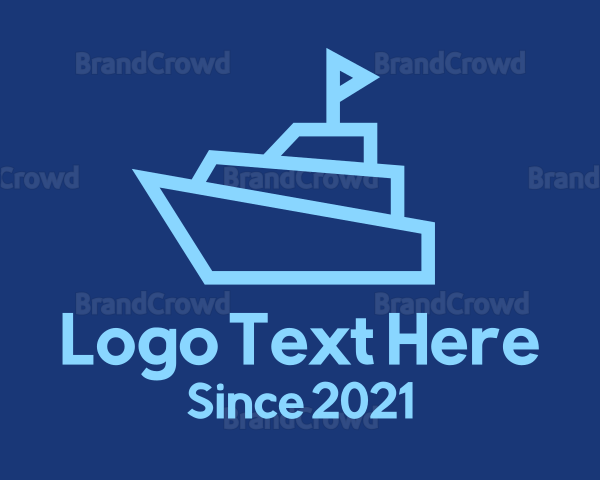 Blue Cruise Ship Logo