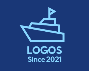 Naval - Blue Cruise Ship logo design