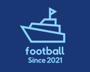 Boat - Blue Cruise Ship logo design