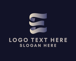 Gradient - Ribbon Letter E logo design