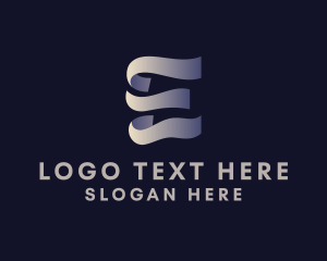 Ribbon Letter E Logo