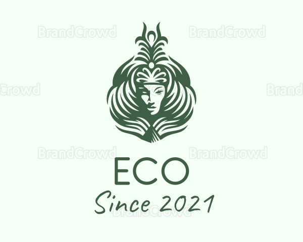 Green Women Hairdresser Logo