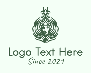 Maiden - Green Women Hairdresser logo design