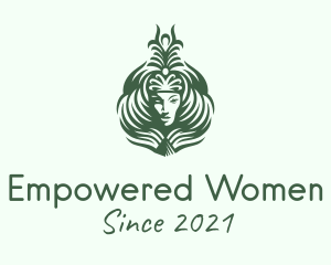 Green Women Hairdresser logo design