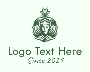 Beauty Parlor - Green Women Hairdresser logo design