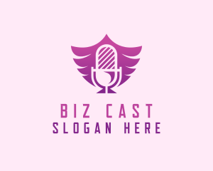 Podcast - Wings Microphone Podcast logo design