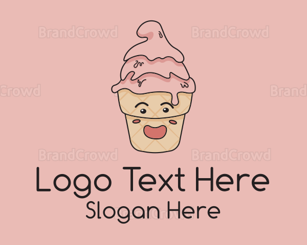 Melting Ice Cream Cone Logo