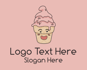 Melting Ice Cream Cone  Logo