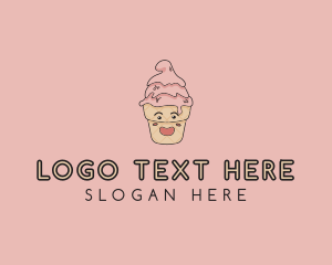 Ice Cream Cone - Melting Ice Cream Cone logo design