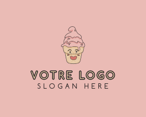 Melting Ice Cream Cone  Logo