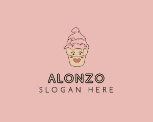 Melting Ice Cream Cone  logo design