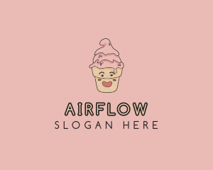 Melting Ice Cream Cone  logo design