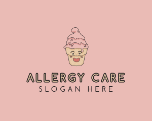 Melting Ice Cream Cone  logo design