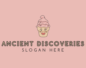 Melting Ice Cream Cone  logo design