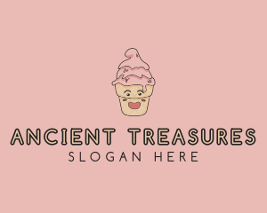 Melting Ice Cream Cone  logo design