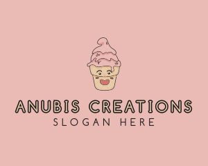 Melting Ice Cream Cone  logo design