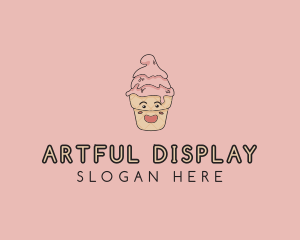 Melting Ice Cream Cone  logo design