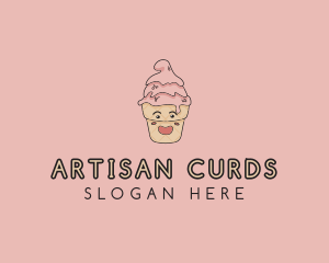 Melting Ice Cream Cone  logo design